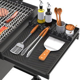 Lanlw silicone grill mat with drip pad enhances Blackstone grilling cleanliness