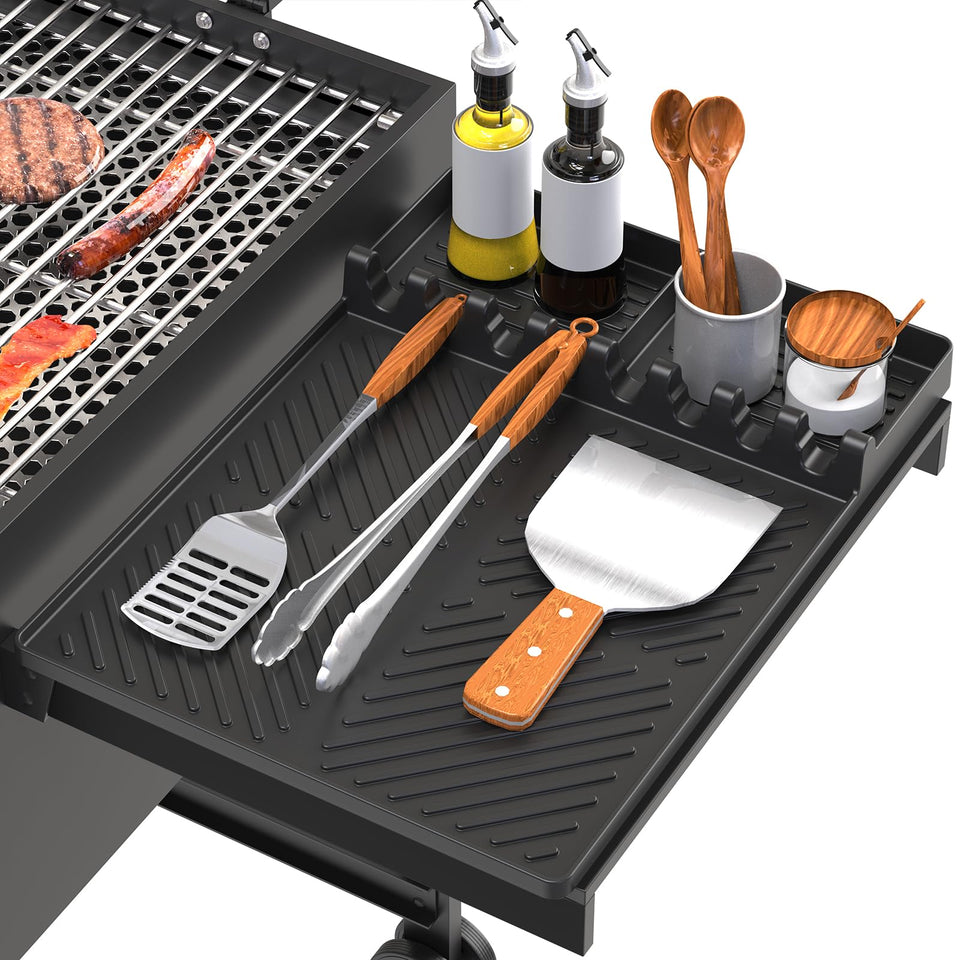 Lanlw silicone grill mat with drip pad enhances Blackstone grilling cleanliness
