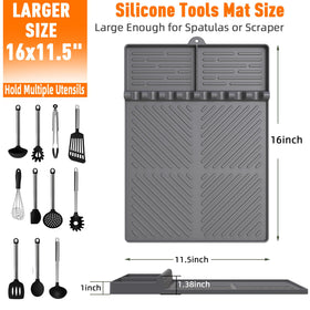lanlw silicone grill mat with drip pad, catches drips and protects counters.