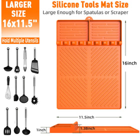 Lanlw silicone grill mat doubles as a utensil organizer, keeping tools separated during busy cooks
