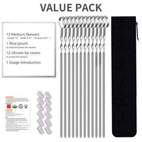 LANNEY multi-use kebab skewers ideal for meat, seafood, and veggies