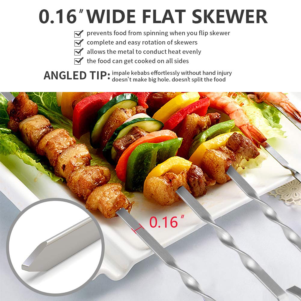 LANNEY skewers with tip covers and storage pouch for organization