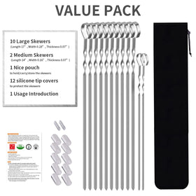 LANNEY tip covers and storage pouch keep skewers organized and safe.