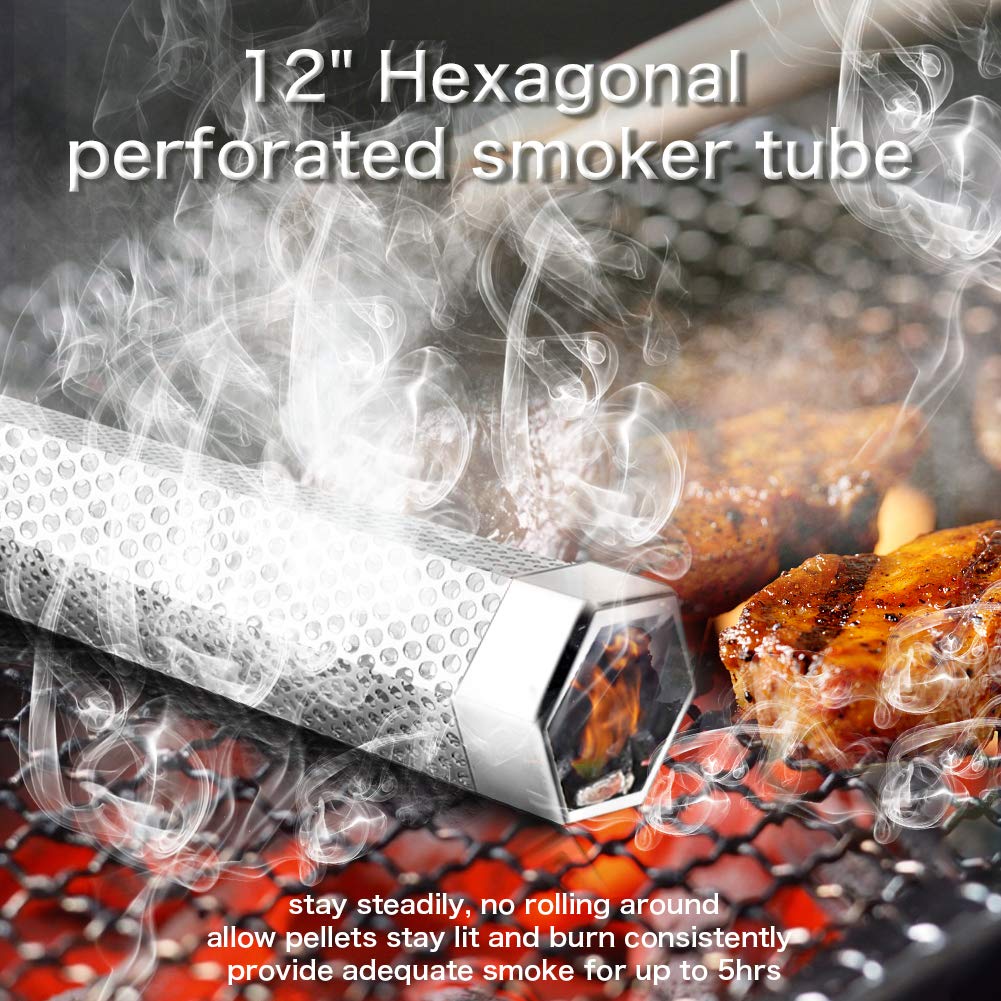 LANNEY hexagonal stainless steel smoker tube design showing stability
