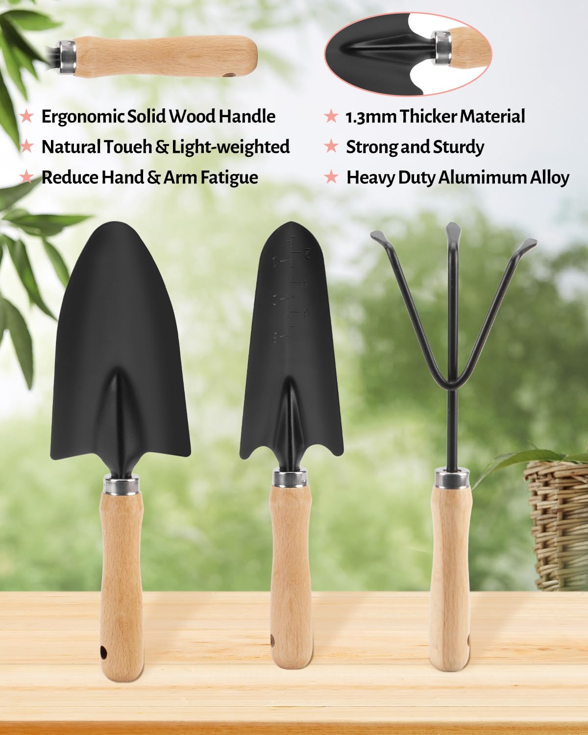 LANNIU hand rake close-up for comfortable weeding