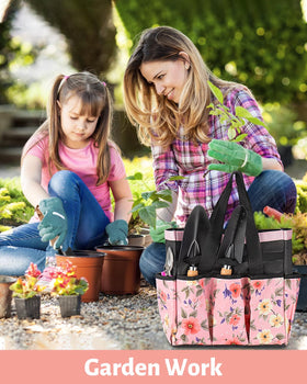 LANNIU woman using the gardening kit in a sunny garden