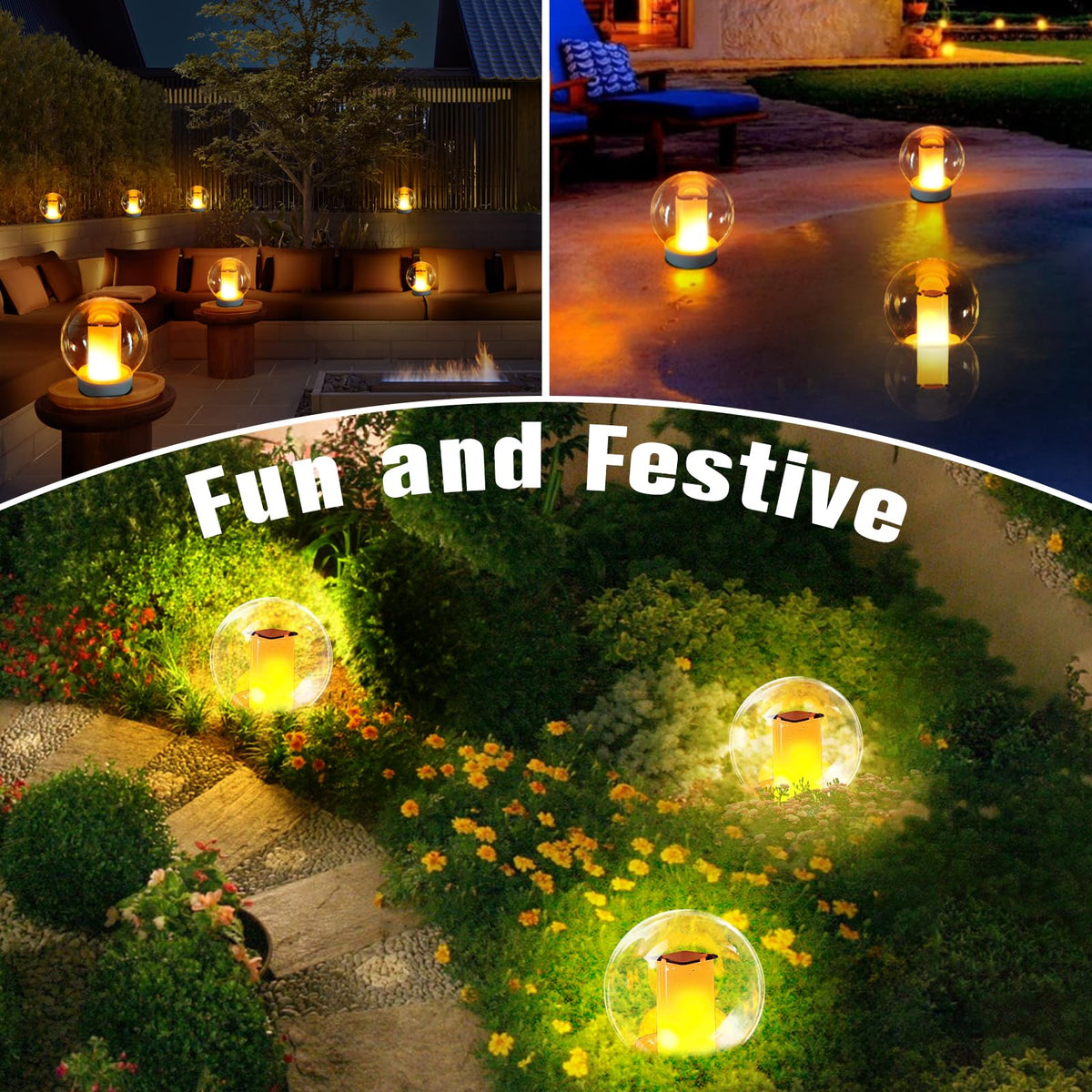 LanPool garden decor night lights enhance yard atmosphere with tranquil glow.