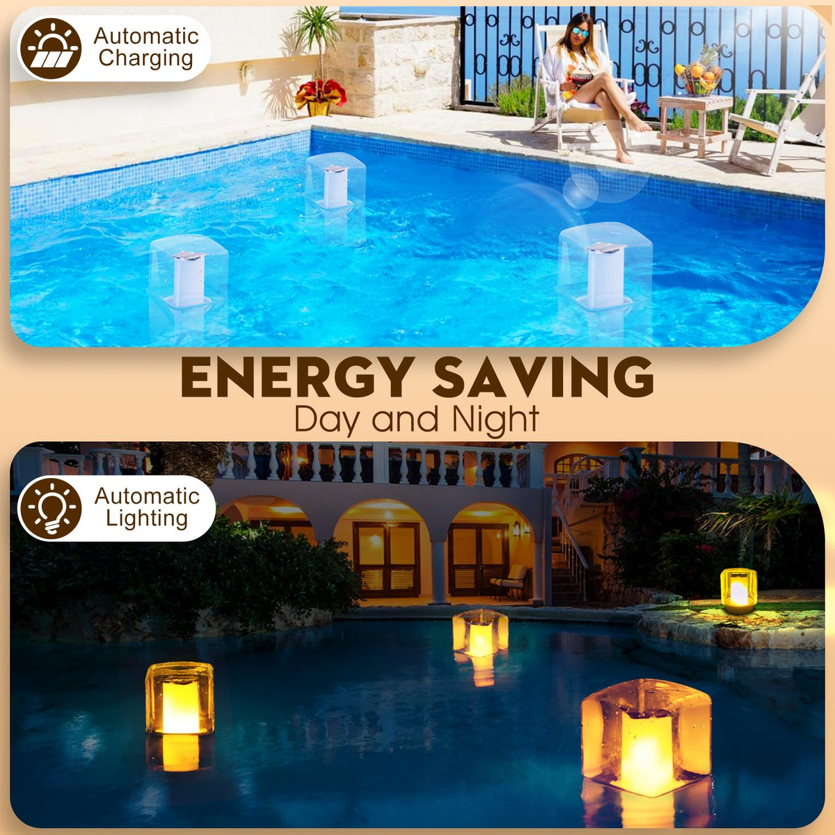 LanPool square-shell design delivers modern poolside illumination.