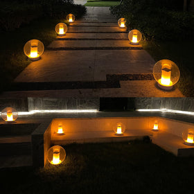 LanPool patio and pool edge ambient light guides evenings with warm energy.