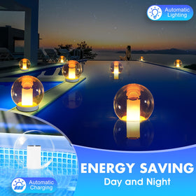 LanPool solar flame light mode white showcases candles-like glow for outdoor decoration.