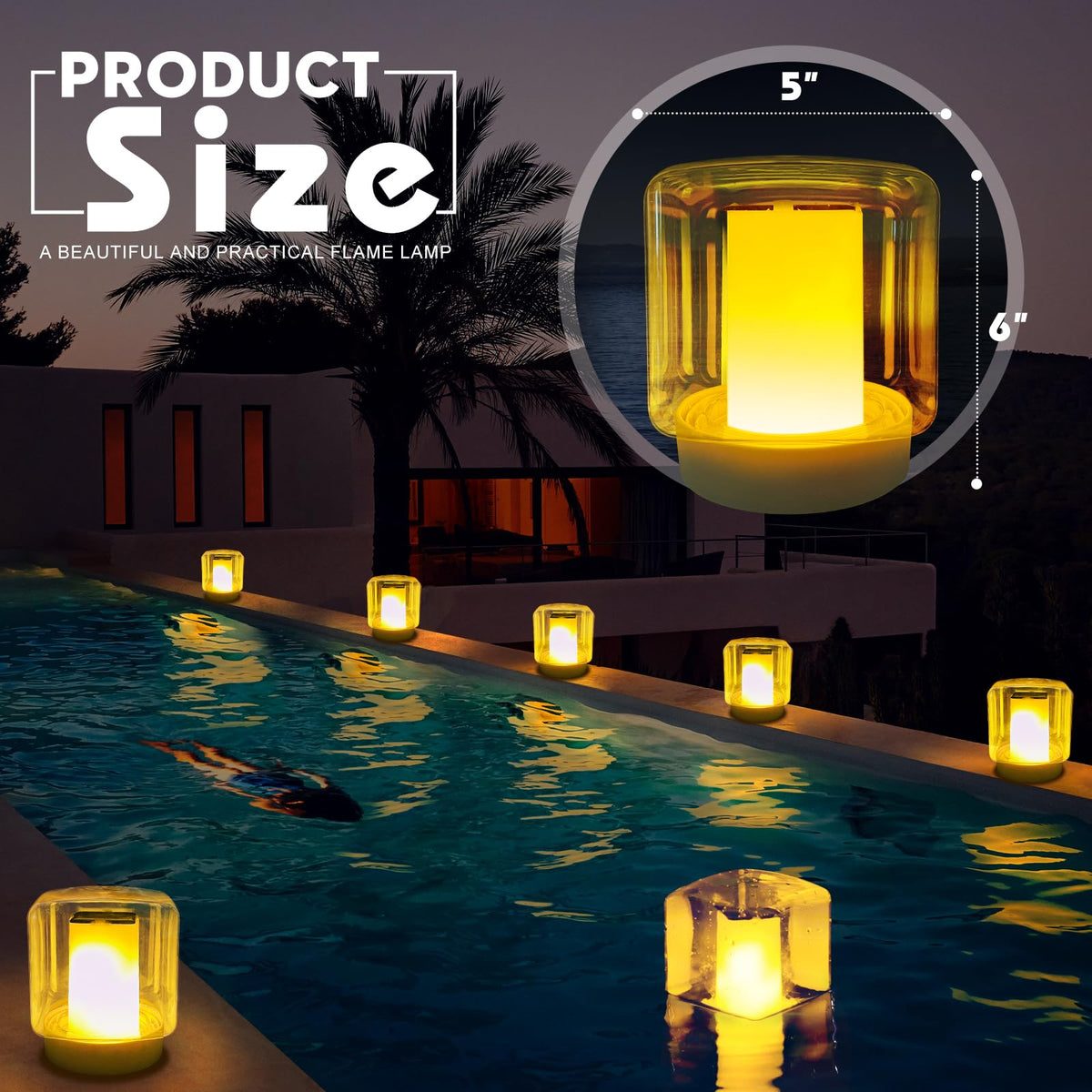 LanPool solar pool light glows after daylight with energy-saving charm.