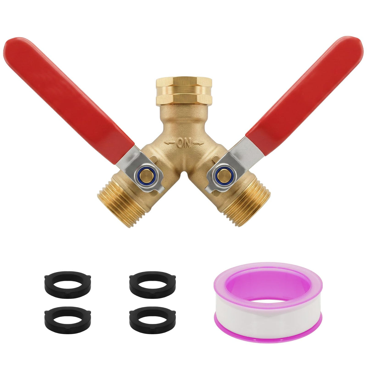LANPOWAE garden hose splitter extended handle enables effortless control.
