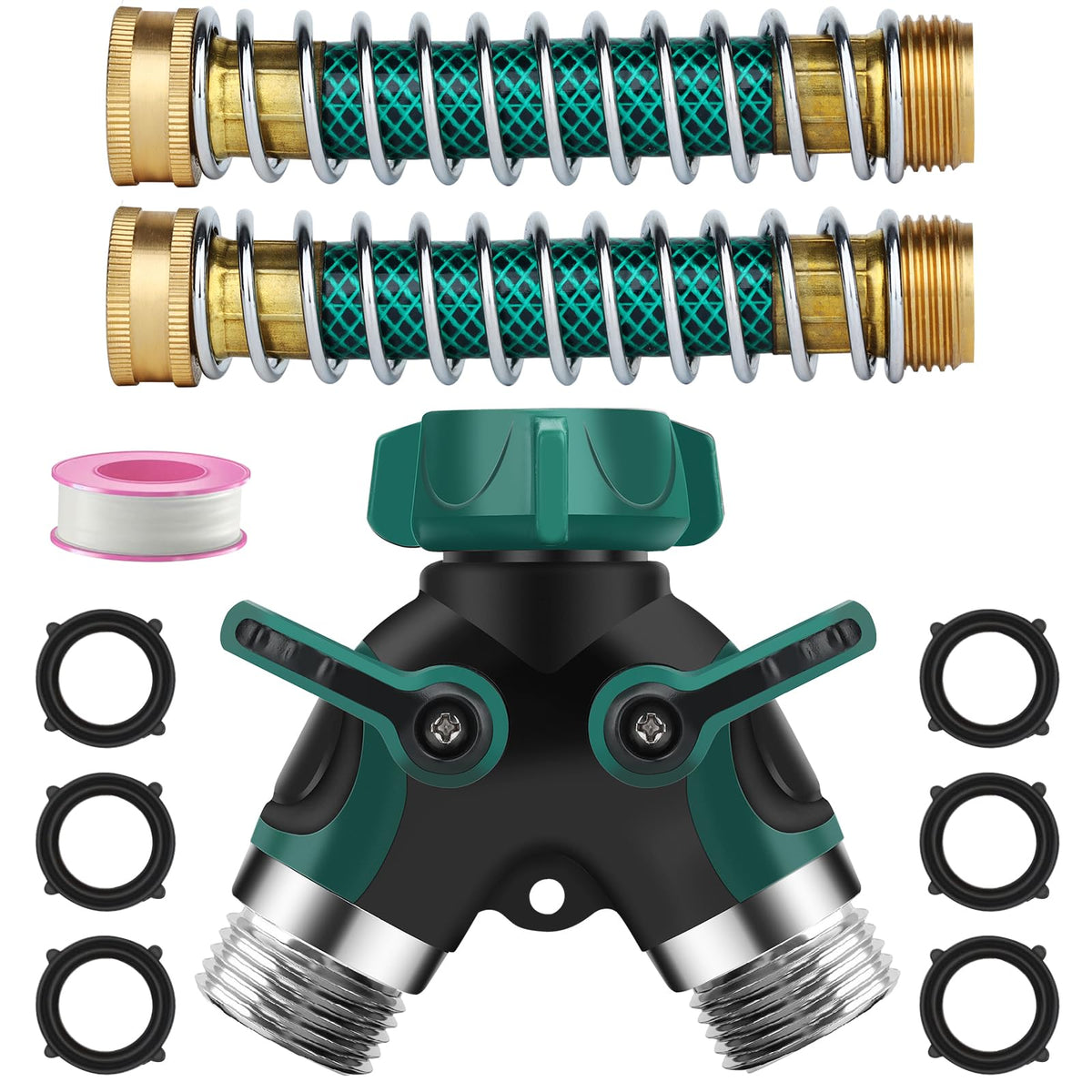 LANPOWAE hose splitter 2-way with comfort handle for easy watering.