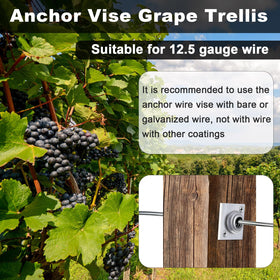 Lanties vise compatible with 12-13 gauge bare or galvanized wire.