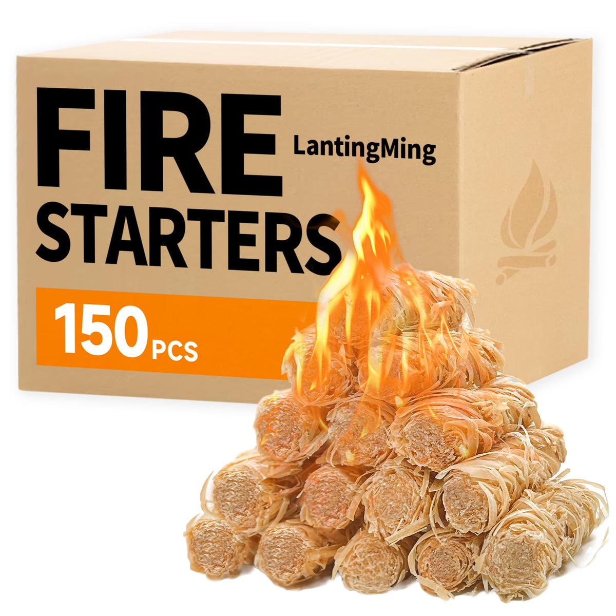 LantingMing 150pcs fire starter packaging shows organized ignition readiness