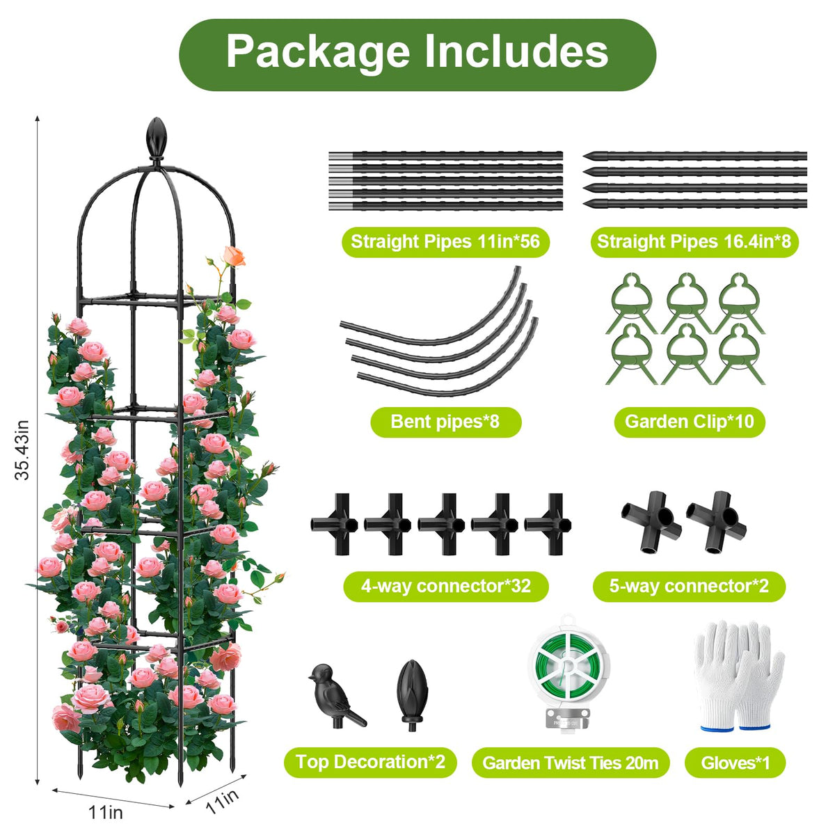 Laodier 70-inch trellis elevates vertical space for indoor or outdoor use.