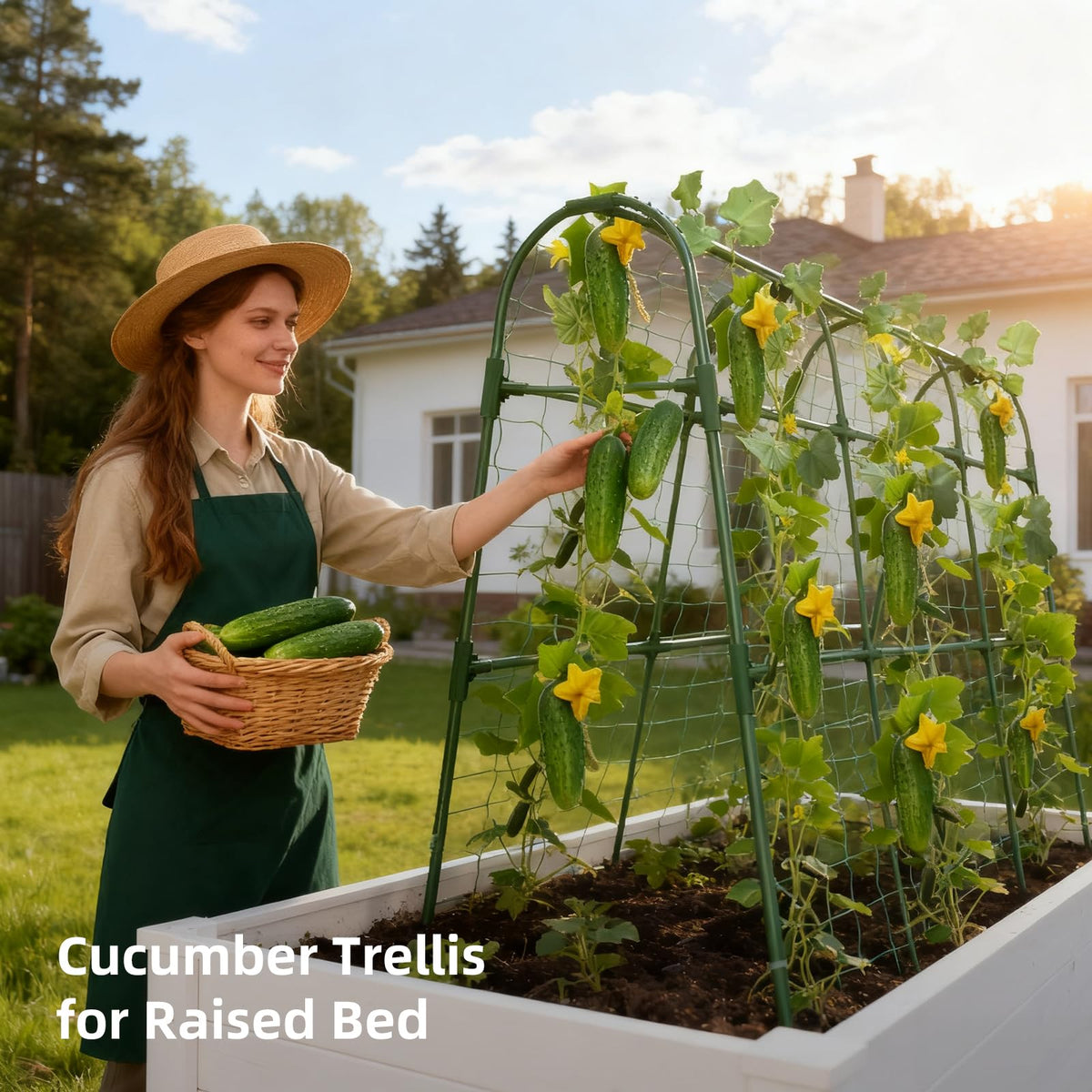 Laodier adjustable length and height for flexible garden placement.