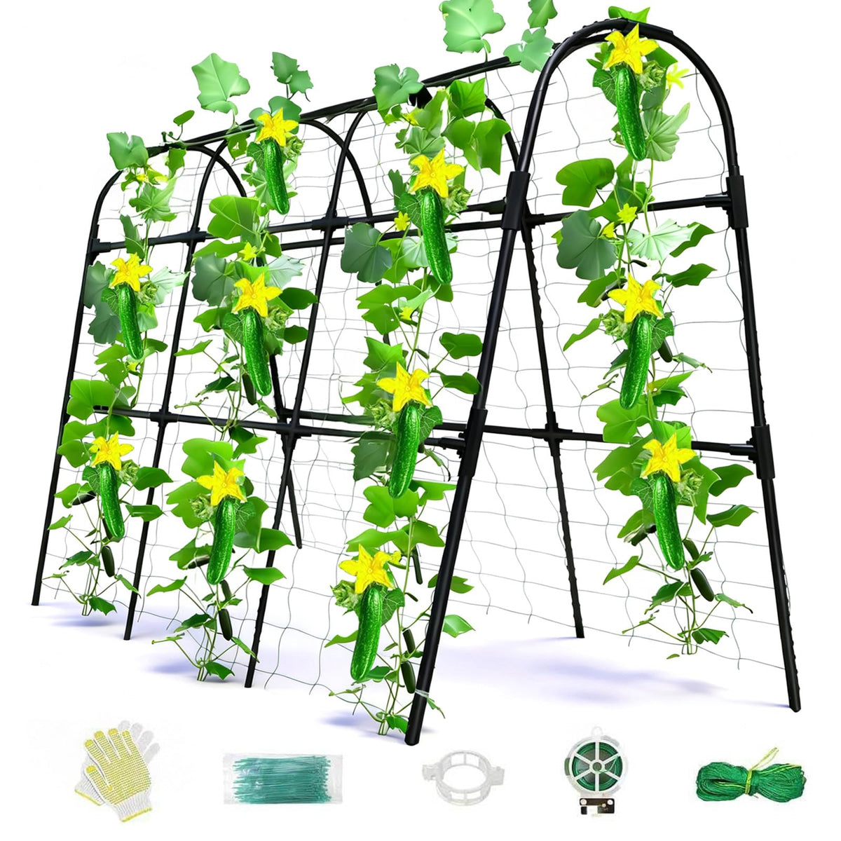 Laodier cucumber trellis raised bed arch supports climbing vines and saves space
