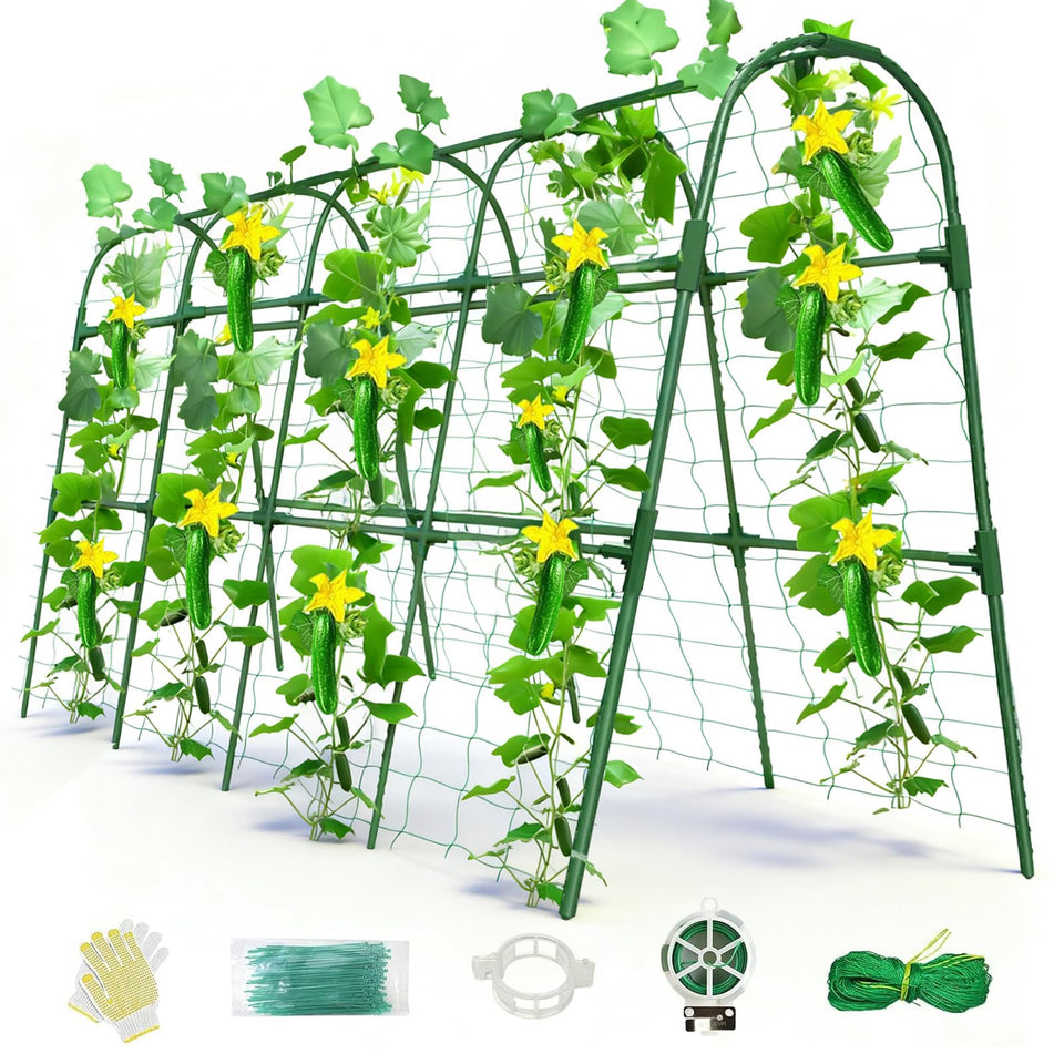 Laodier cucumber trellis U-shape arch increases vertical growth for cucumbers.