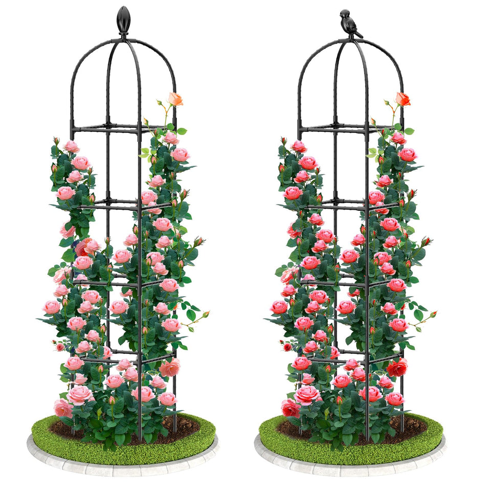 Laodier garden obelisk trellis 70-inch assembly provides sturdy support for climbing plants.