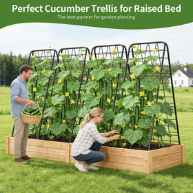 Laodier heavy-duty metal trellis suits cucumbers, peas, and tomatoes
