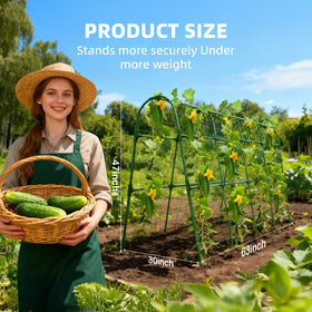 Laodier raised-bed trellis in green provides stable support for vegetable vines.