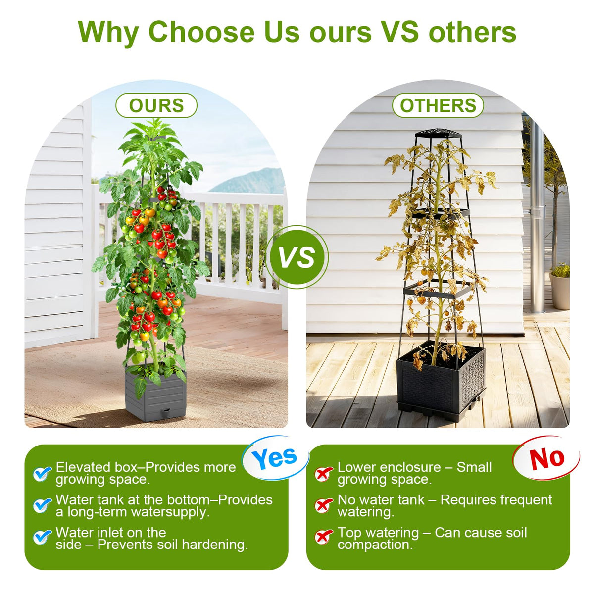 Laodier planter features adjustable height for flexible planting