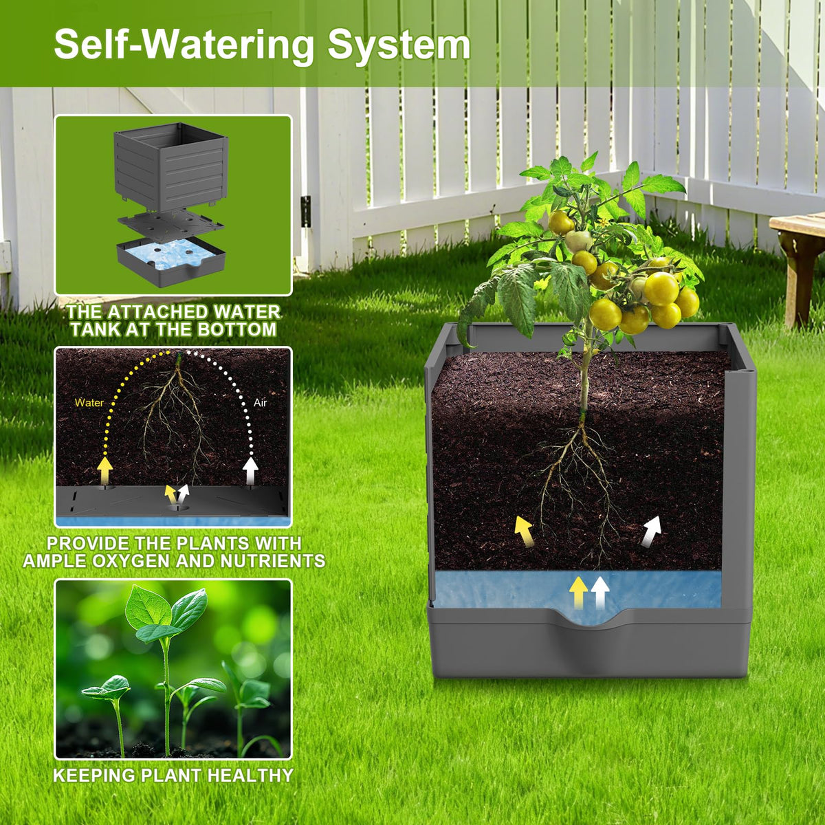 Laodier durable plastic planter resists cracking under sun