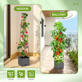 Laodier supports tomatoes, strawberries, and climbing plants