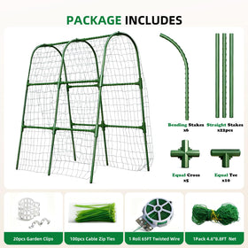 Laodier green trellis suits cucumbers, peas, beans, and tomatoes.