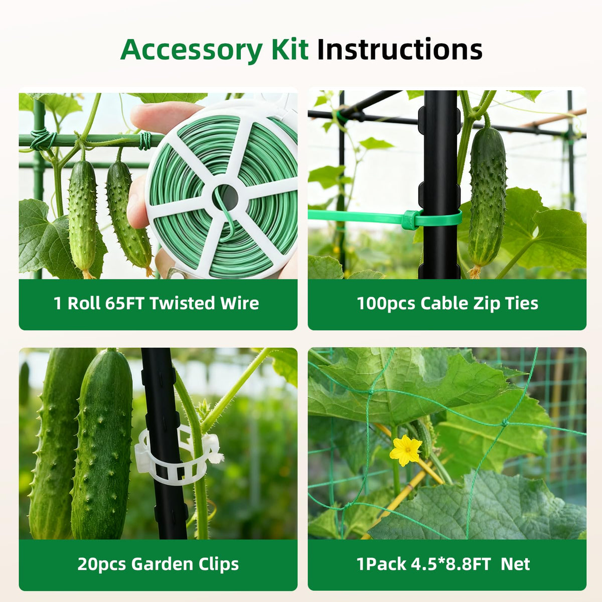 Laodier supports cucumbers, peas, beans, tomatoes, and more