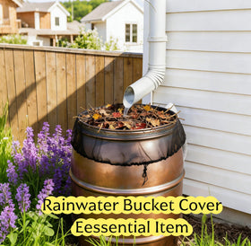 Laoha outdoor use year-round mesh cover protects barrels and planters.