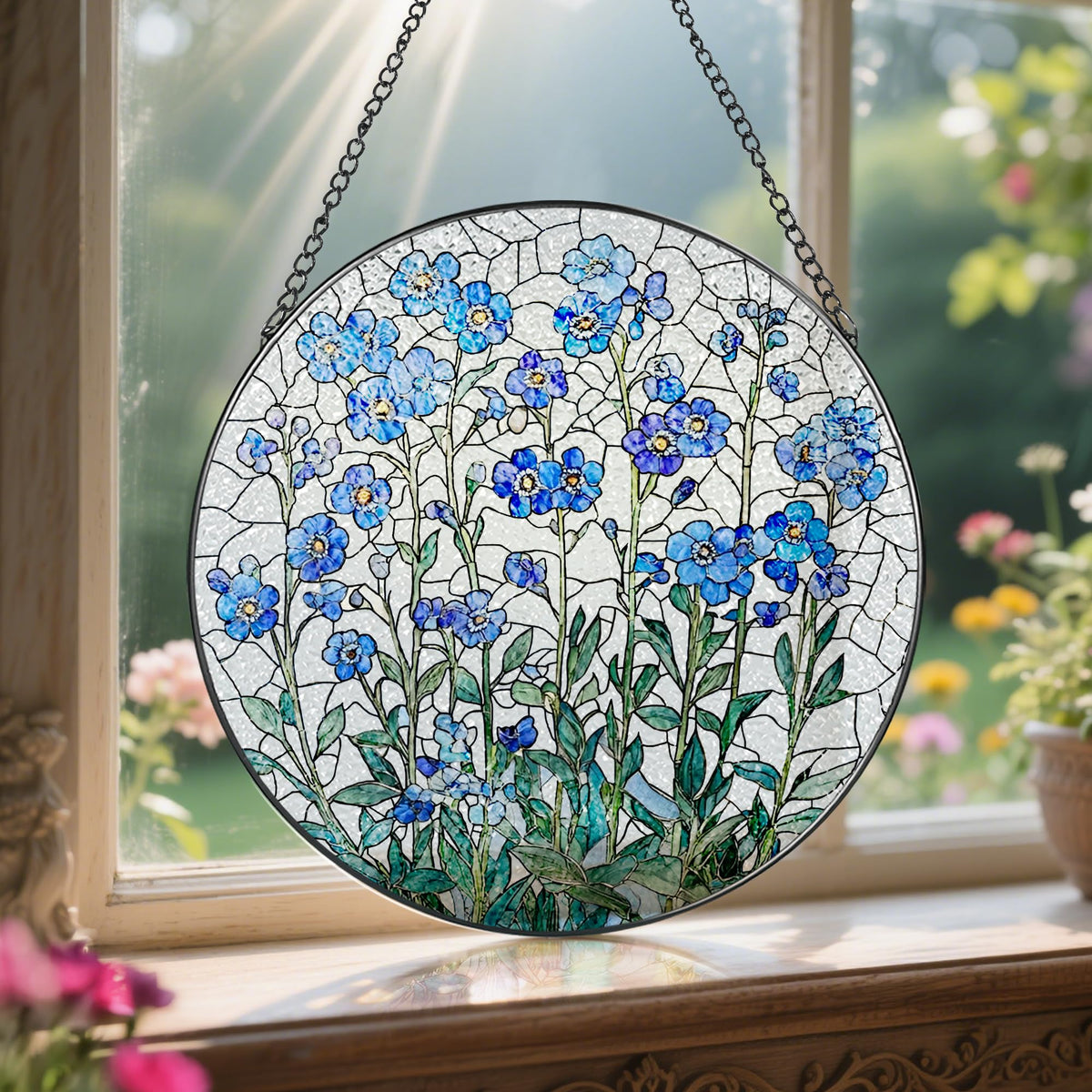 LAOWEIKI Forget Me Not art brightens gardens and patios