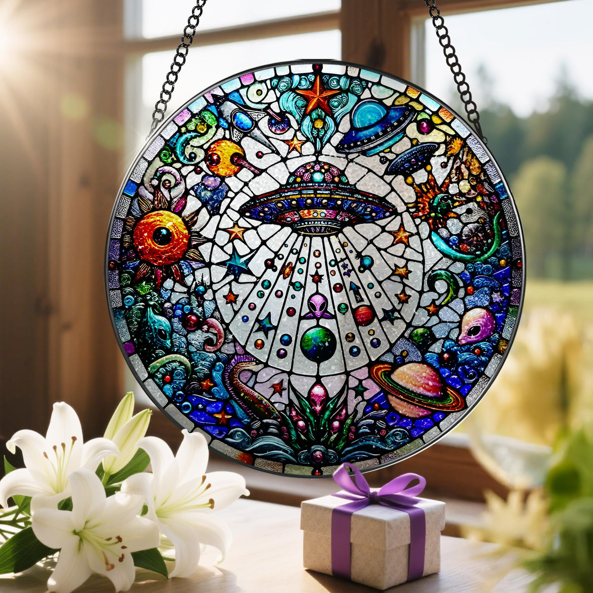 LAOWEIKI stained glass art perfect for gifting art lovers