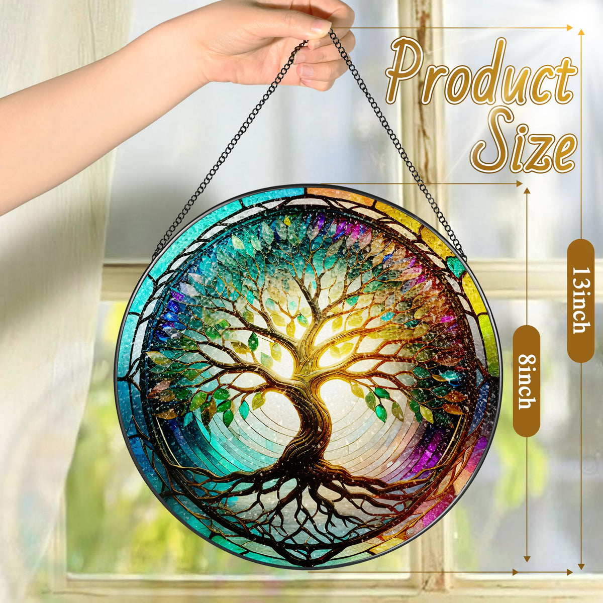LAOWEIKI suction-hook display enables easy window hanging on smooth surfaces.