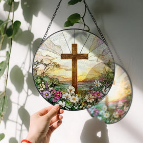 Laoweiki sunlit glow through windows highlights vibrant stained glass in natural light