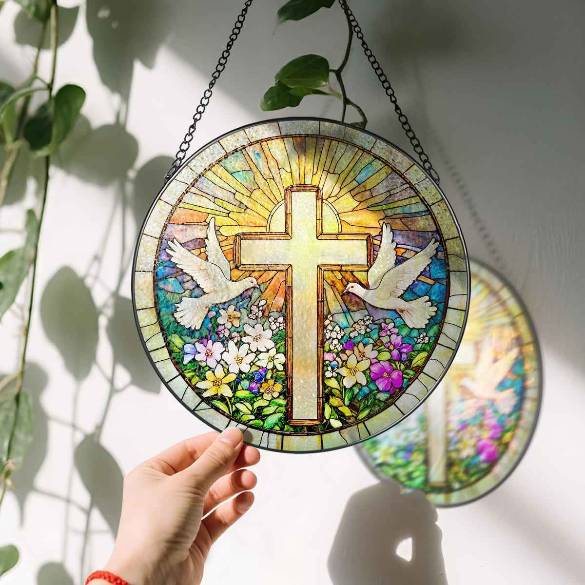 LAOWEIKI vivid wildflowers suncatcher adds cheerful color to any space.