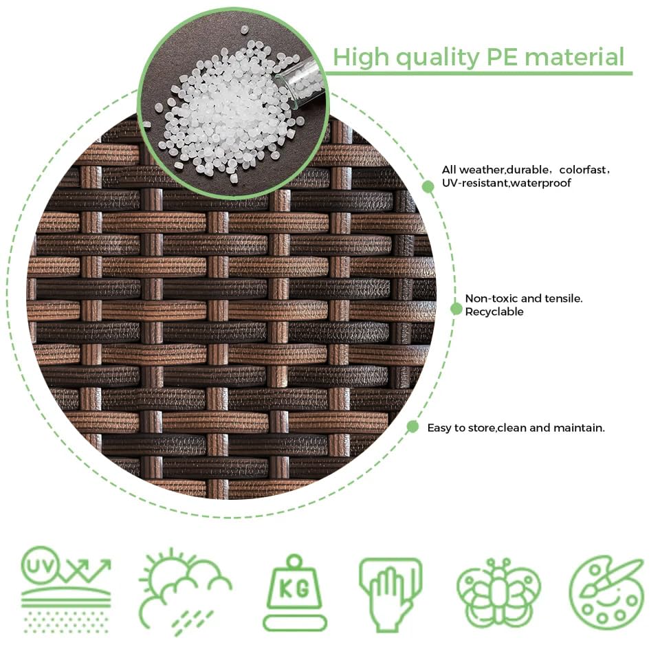 Laphivieh wicker replacement material suitable for outdoor use.
