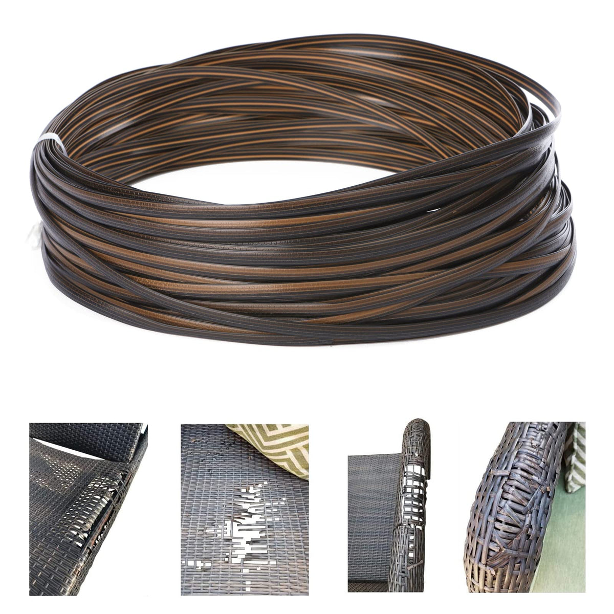 Laphivieh wicker repair kit 480ft flat wicker for patio furniture restoration.
