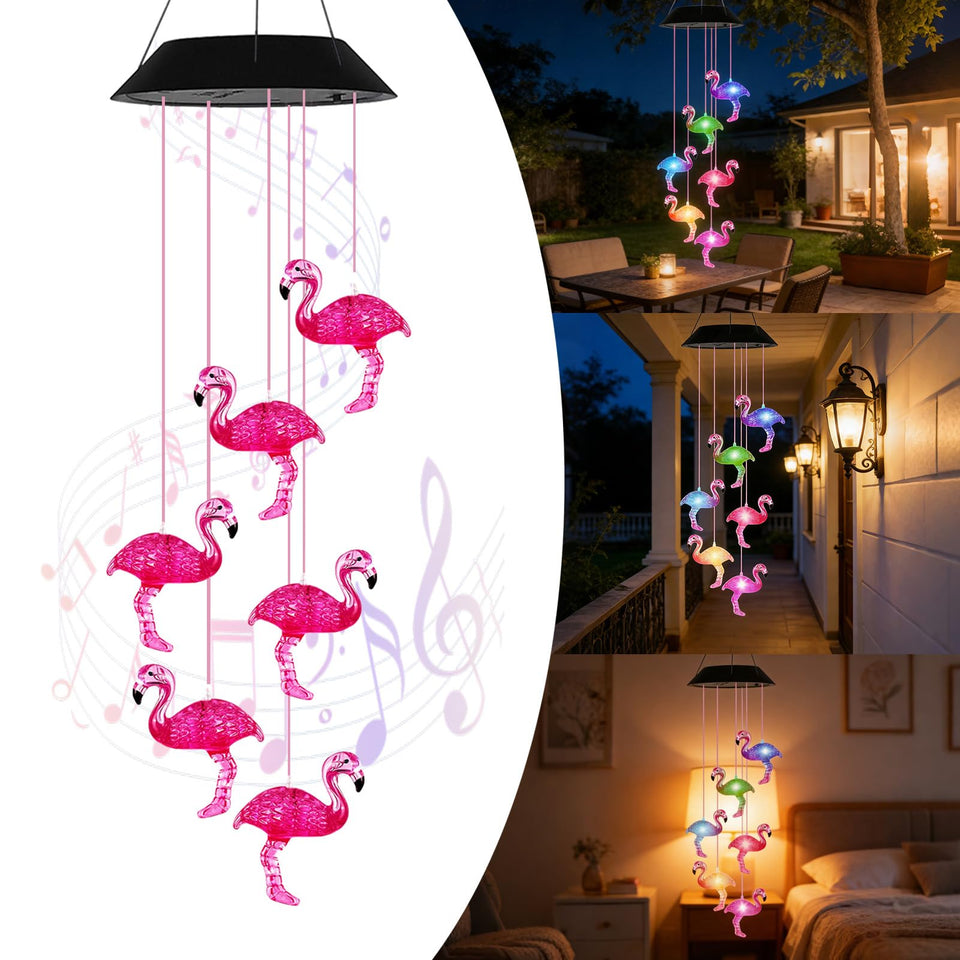 Lapocover flamingo solar lights outdoor add vibrant color-changing glow to your garden.