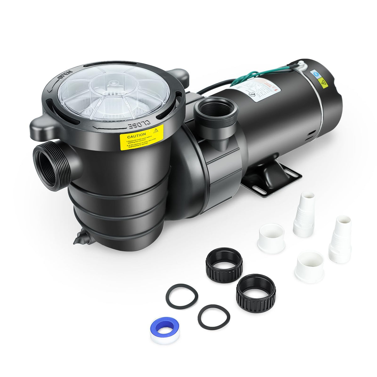 LAPPPLSP 1.5 HP pool pump front view shows quiet operation and robust flow