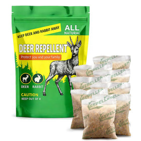 LAQDECDV deer repellent pouch on tree deters deer and protects blooms