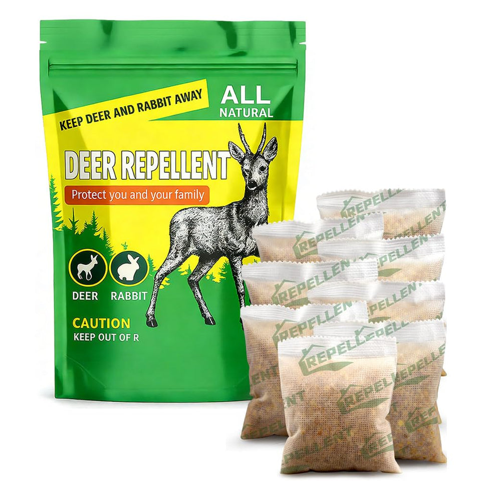 LAQDECDV deer repellent pouch on tree deters deer and protects blooms