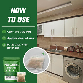 LAQDECDV pest pouch application demonstrates simple setup for up to 800 sq ft.