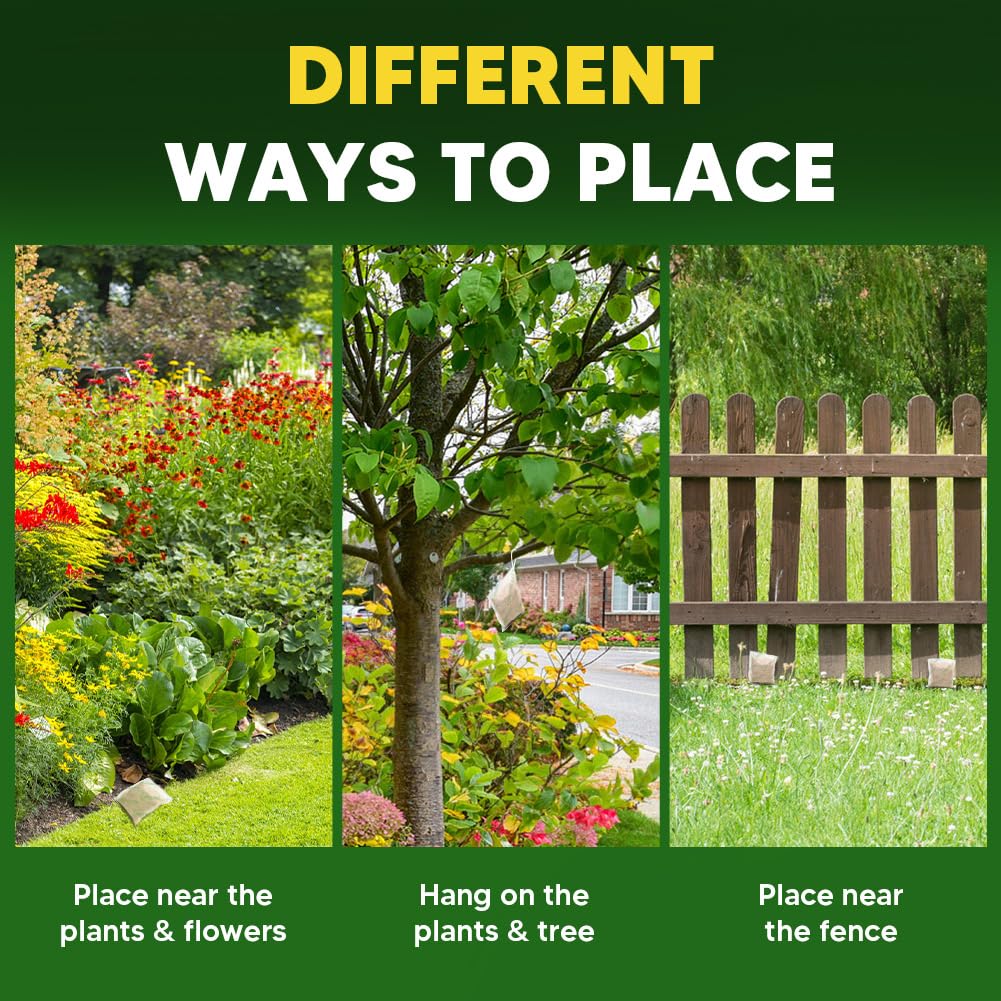 LAQDECDV long-lasting protection bags deter wildlife in gardens.