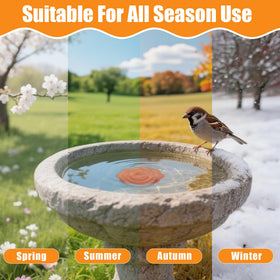 Larbeti bird-friendly copper disk promotes a healthier bird bath environment.