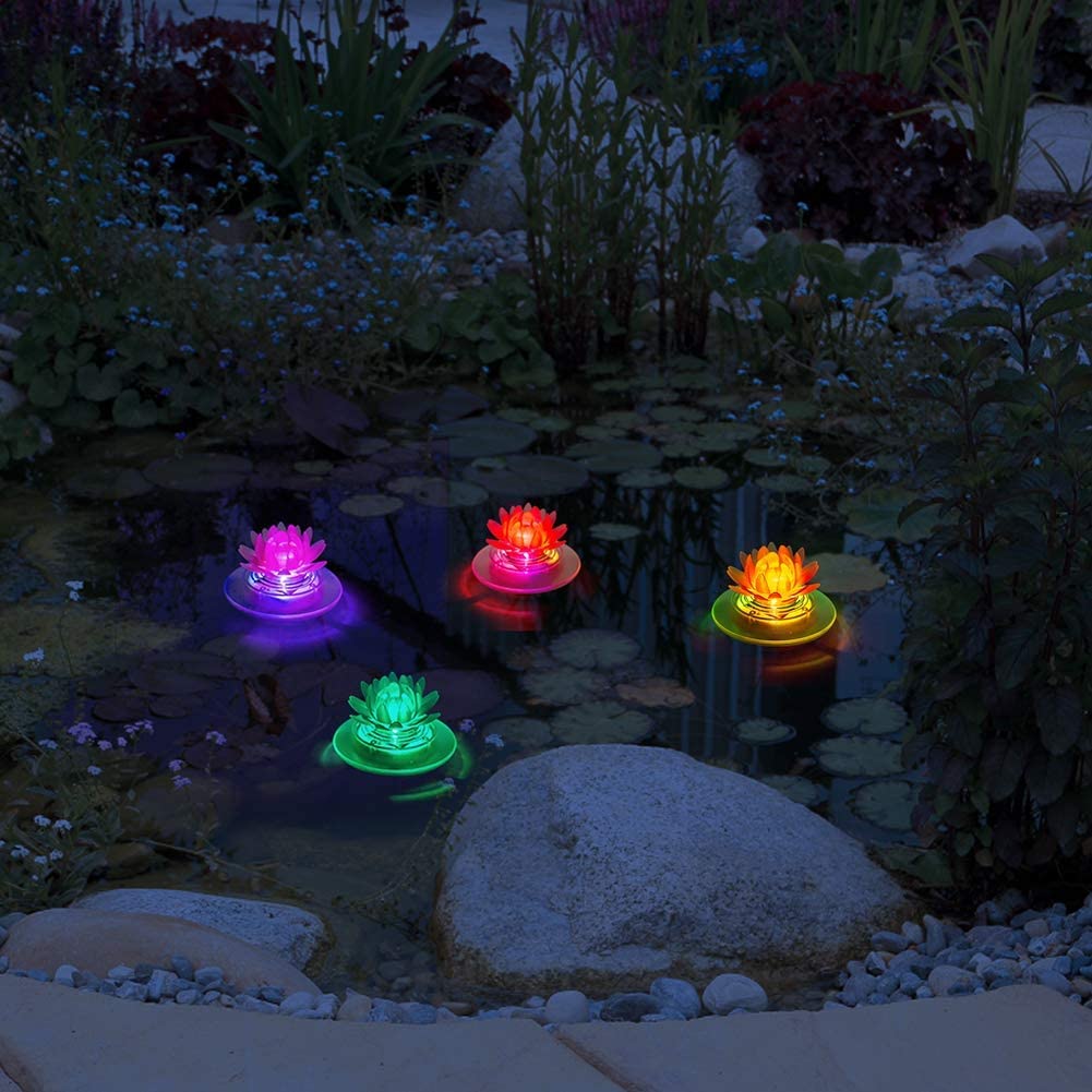 Larekook floating lotus garden ornament for ponds and pools.