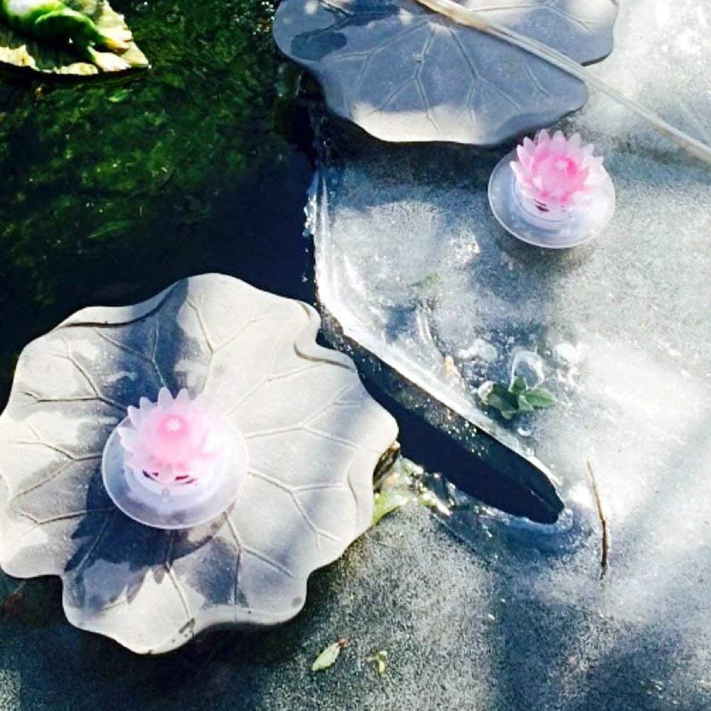 Larekook pond fountain lighting accessory enhances nighttime ambiance.