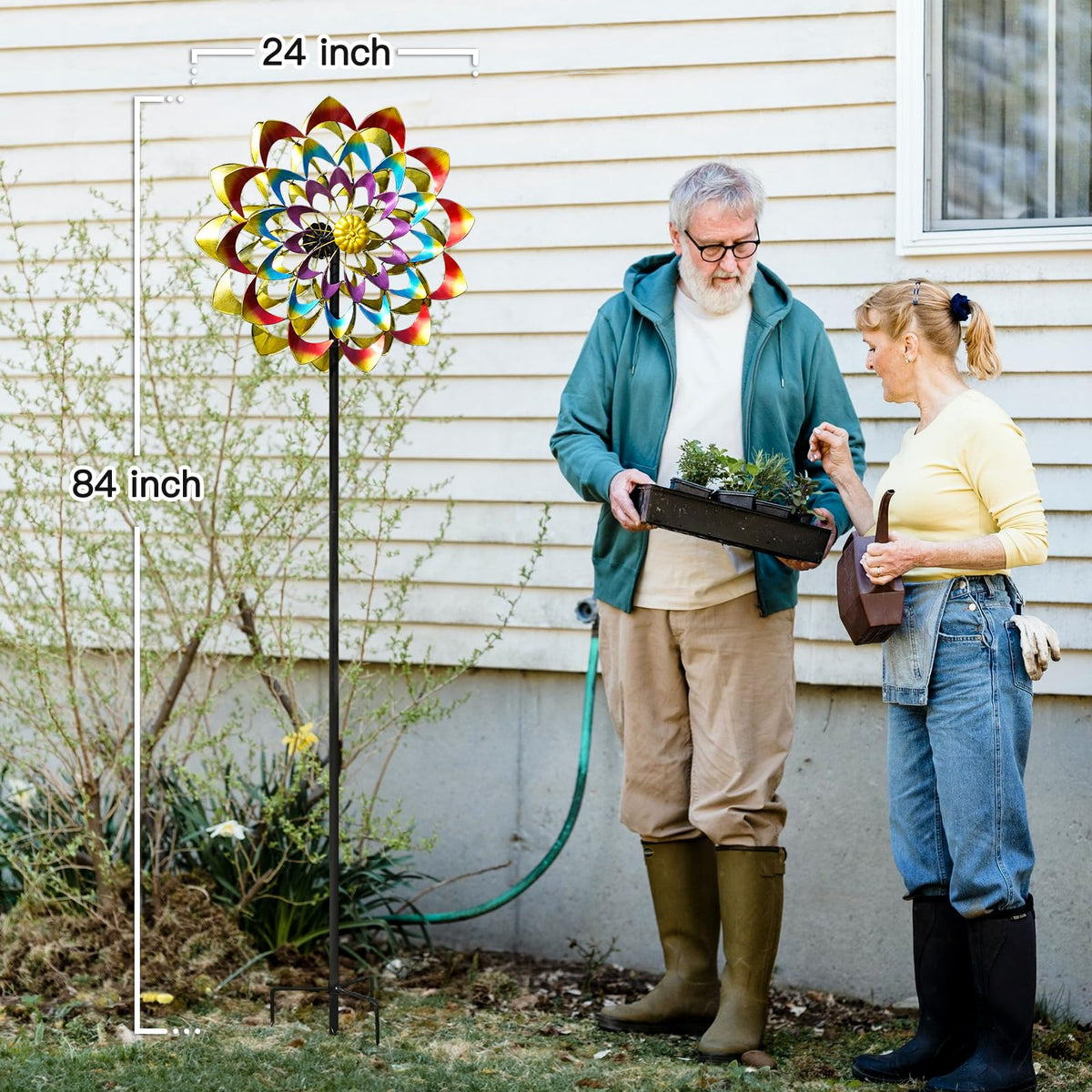 Lariander versatile hanging spinner ideal for trees patios or garden decor.