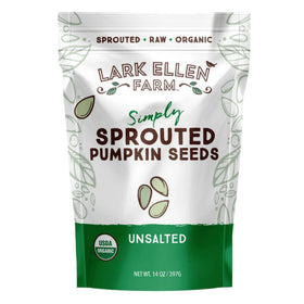 Lark Ellen Farm sprouted pumpkin seeds raw unsalted, ideal for quick nutrition.
